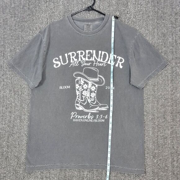 Proverbs 3:5‐6 T-Shirt Womens M Gray Surrender All Your Heart Comfort Colors - Picture 3 of 10